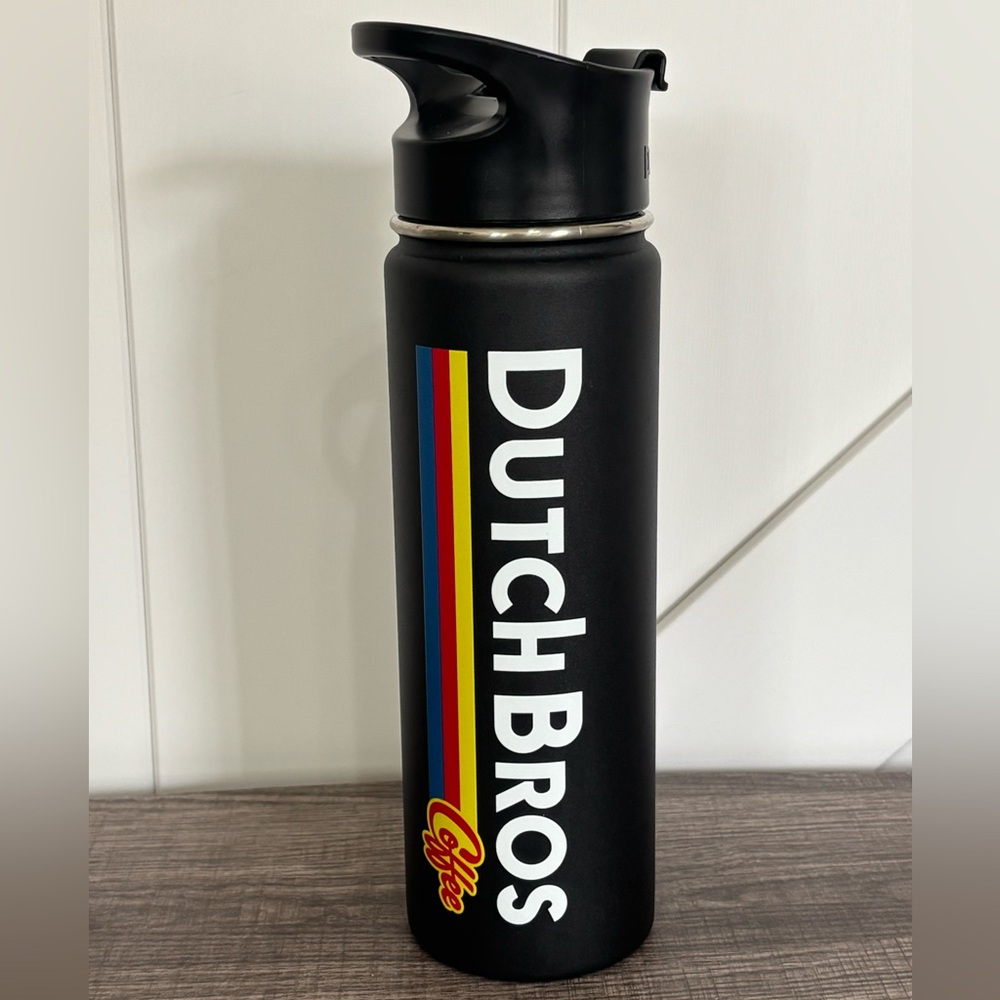 Dutch Bros 20 oz Black Insulated Tumbler with stickers - Picture 3 of 8